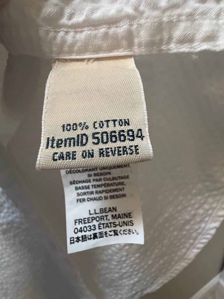 Ll Bean White Seersucker Shirt — image 3 of 7